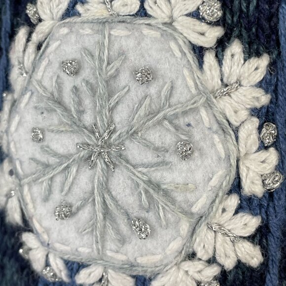 Vintage Heirloom Collectibles HOLIDAY SNOWMAN Sweater Size L Zip Cardigan Frosty - Picture 6 of 14